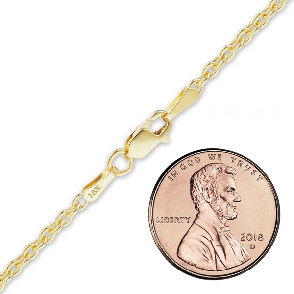 Chelsea Cable Anklet in 18K Yellow Gold