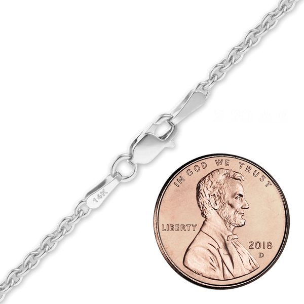 Chelsea Cable Necklace in 14K White Gold