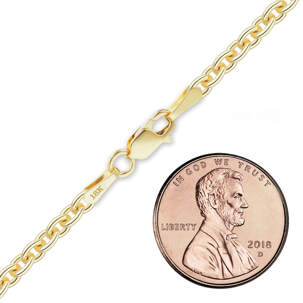 Chelsea Cable Anklet in 18K Yellow Gold