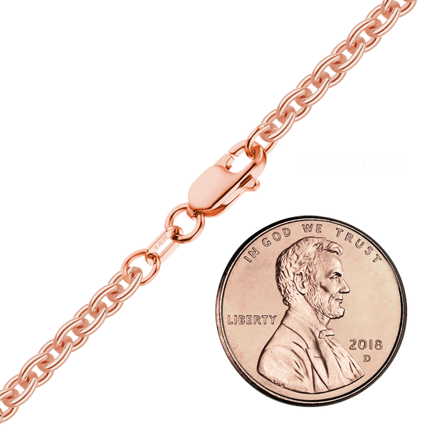 Chelsea Cable Anklet in 14K Rose Gold