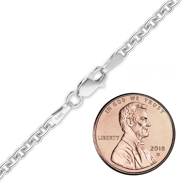 Chelsea Cable Necklace in 14K White Gold
