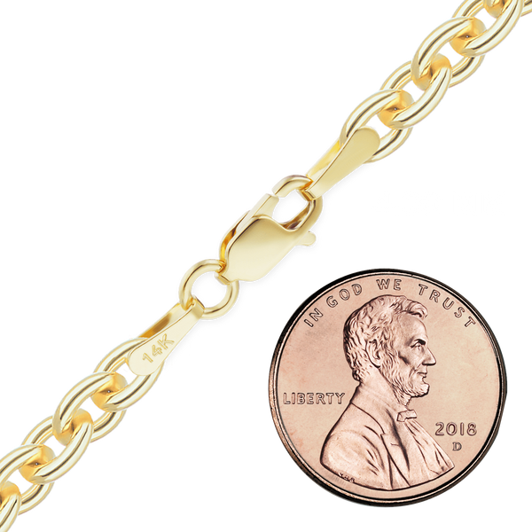 Chelsea Cable Anklet in 14K Yellow Gold