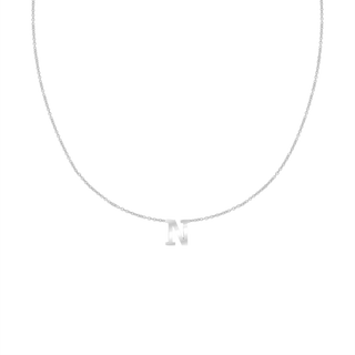 Hanging Initial Necklace in 14K White Gold