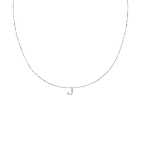 Hanging Initial Necklace with Lab Grown Diamonds in 14K Gold (18" Chain)