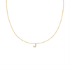 Hanging Initial Necklace with Diamonds in 14K Yellow Gold