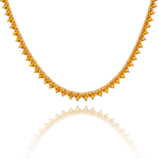 Tennis Necklace with Citrine Stones (November Birthstones) in 18K Gold (1.75 mm - 4.0 mm)