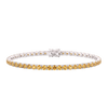 Tennis Bracelet with Citrine Colored CZ in Sterling Silver (2 mm - 4 mm)