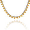 Tennis Necklace with Citrine Stones (November Birthstones) in 14K Gold (1.75 mm - 4.0 mm)
