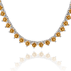 Tennis Necklace with Citrine Stones (November Birthstones) in 18K Gold (1.75 mm - 4.0 mm)