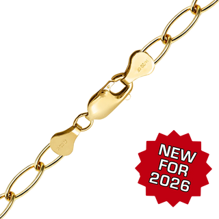Finished Light Elongated Cable Anklet in 14K Gold-Filled