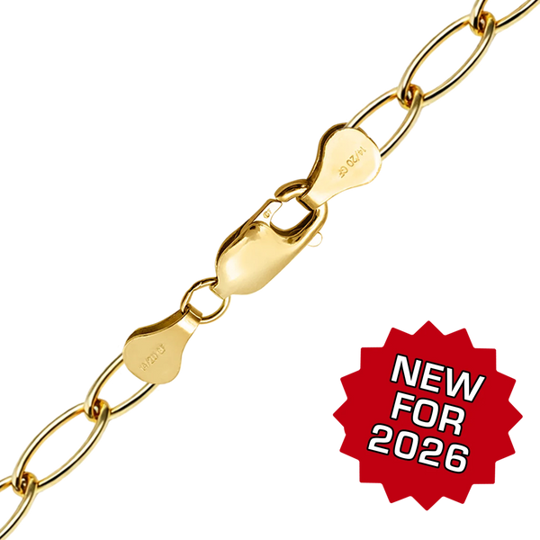 Finished Light Elongated Cable Anklet in 14K Gold-Filled