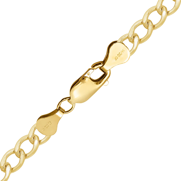 Finished Light Flat Curb Anklet in 14K Gold-Filled
