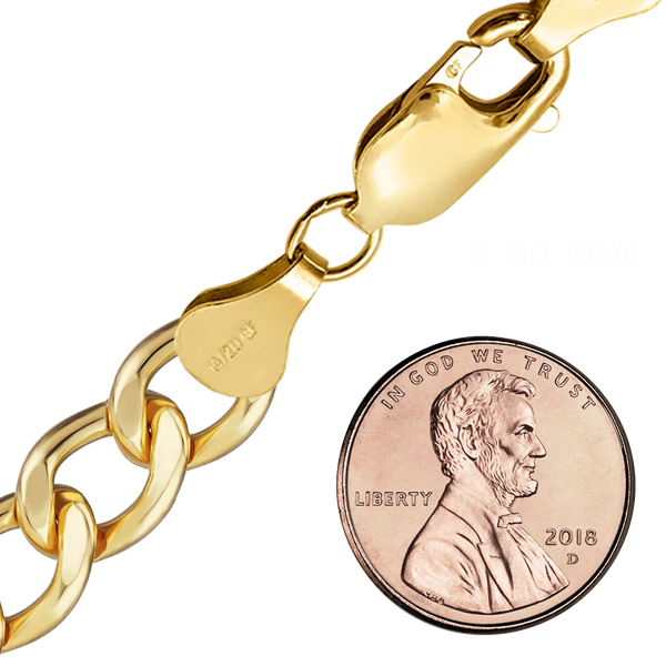 Finished Light Flat Curb Anklet in 14K Gold-Filled