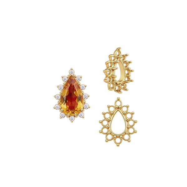 ITI NYC 12 Stone Pear Shape Cluster Tops (6.00 x 4.00 mm - 20.00 x 12.00 mm)