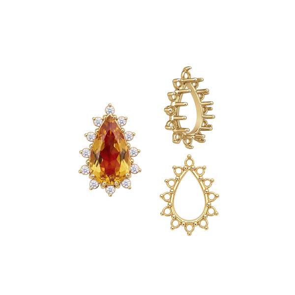 ITI NYC 12 Stone Pear Shape Cluster Tops (6.00 x 4.00 mm - 20.00 x 12.00 mm)