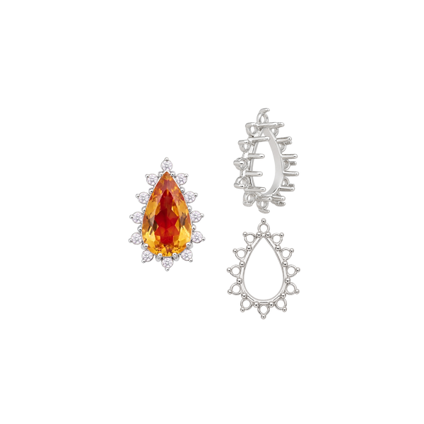 ITI NYC 12 Stone Pear Shape Cluster Tops (6.00 x 4.00 mm - 20.00 x 12.00 mm)