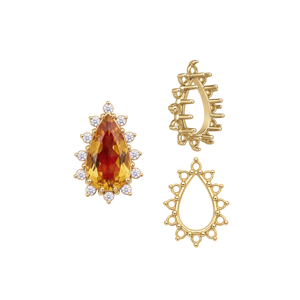 ITI NYC 12 Stone Pear Shape Cluster Tops (6.00 x 4.00 mm - 20.00 x 12.00 mm)