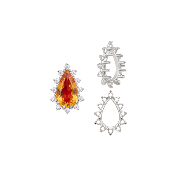 ITI NYC 12 Stone Pear Shape Cluster Tops (6.00 x 4.00 mm - 20.00 x 12.00 mm)