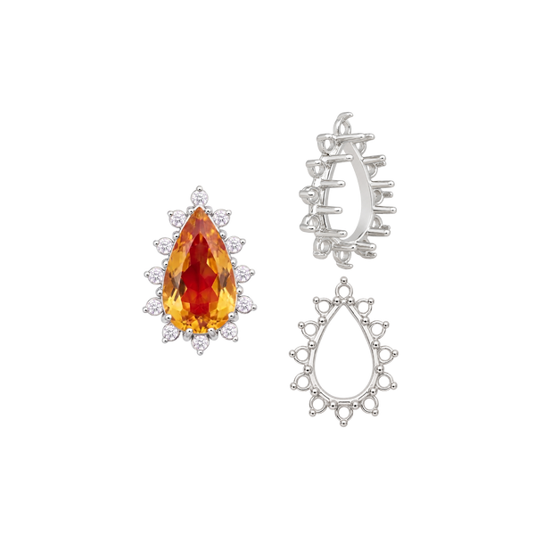 ITI NYC 12 Stone Pear Shape Cluster Tops (6.00 x 4.00 mm - 20.00 x 12.00 mm)