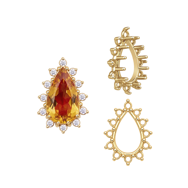 ITI NYC 12 Stone Pear Shape Cluster Tops (6.00 x 4.00 mm - 20.00 x 12.00 mm)