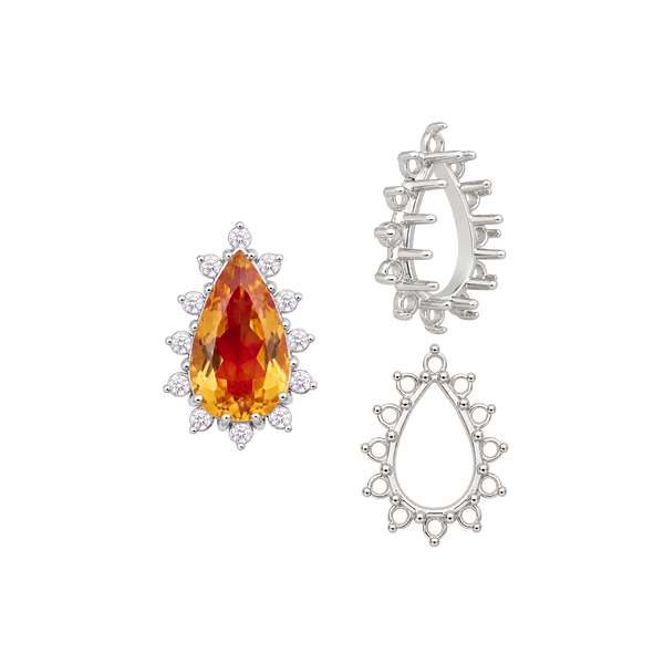 ITI NYC 12 Stone Pear Shape Cluster Tops (6.00 x 4.00 mm - 20.00 x 12.00 mm)