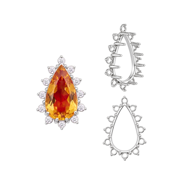 ITI NYC 12 Stone Pear Shape Cluster Tops (6.00 x 4.00 mm - 20.00 x 12.00 mm)