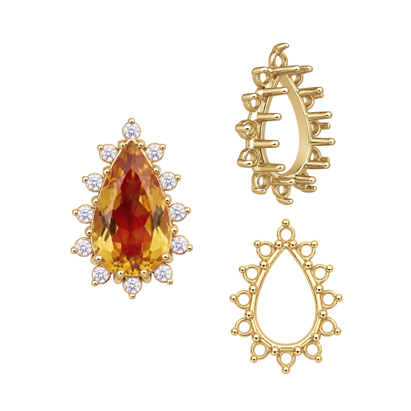 ITI NYC 12 Stone Pear Shape Cluster Tops (6.00 x 4.00 mm - 20.00 x 12.00 mm)
