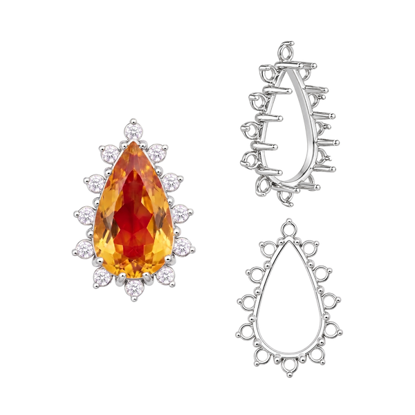 ITI NYC 12 Stone Pear Shape Cluster Tops (6.00 x 4.00 mm - 20.00 x 12.00 mm)