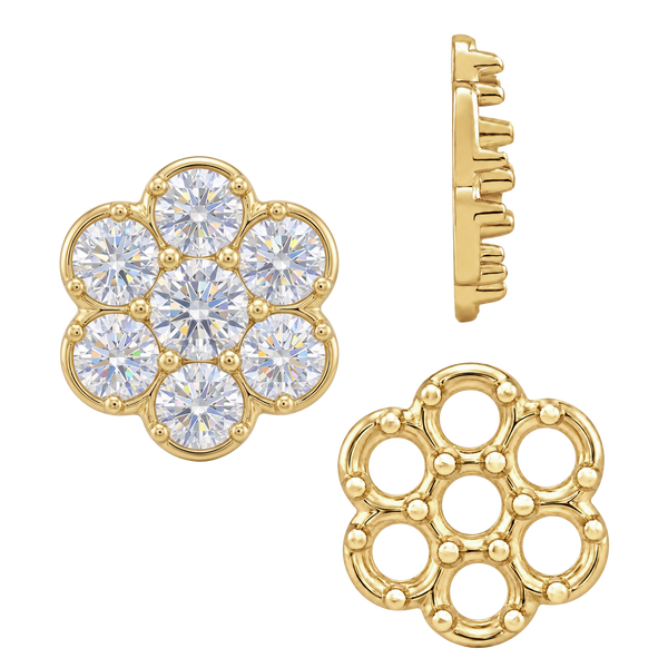 ITI NYC 7 Stone Cluster Tops (7.00 x 1.00 mm - 7.00 x 3.80 mm)