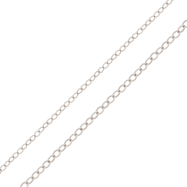 Bulk / Spooled Light Round Cable Chain in Platinum (1.20 mm - 1.70 mm)