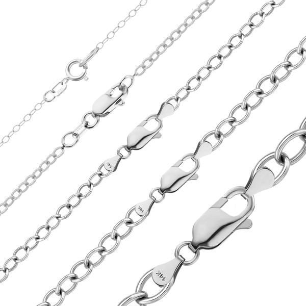 Clinton St. Cable Anklet in 14K White Gold