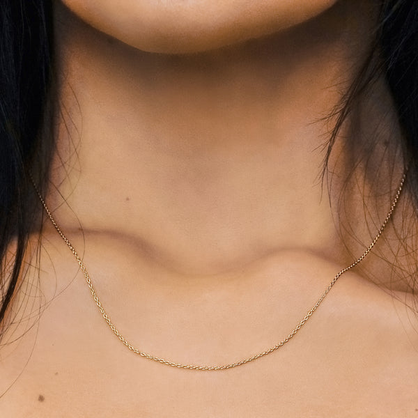 Clinton St. Cable Chain Necklace in Sterling Silver 18K Yellow Gold Finish