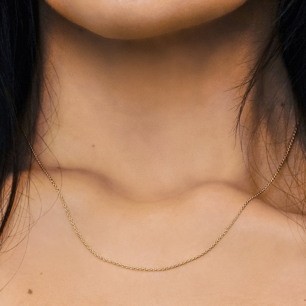 Clinton St. Cable Chain Necklace in Sterling Silver 18K Yellow Gold Finish