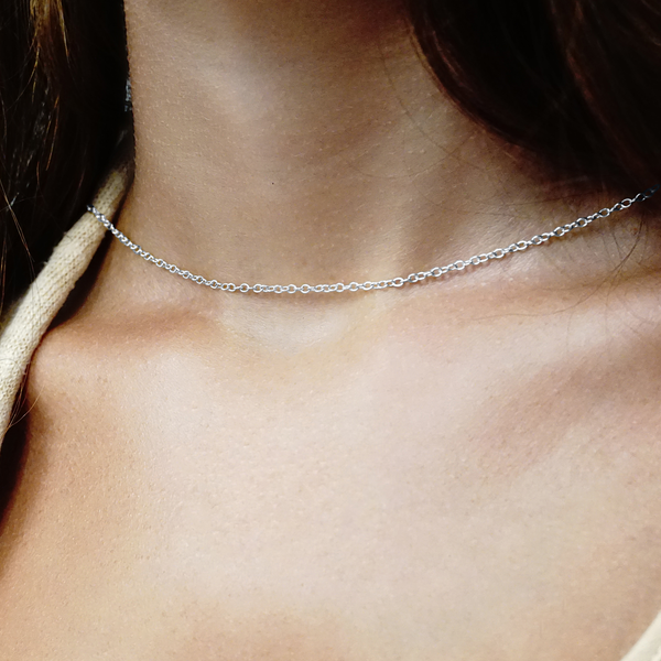 Clinton St. Cable Necklace in 14K White Gold
