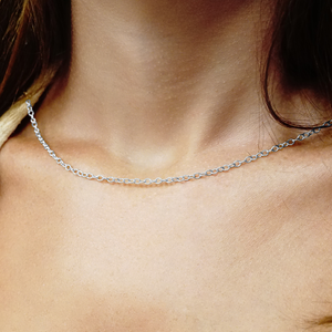 Clinton St. Cable Necklace in 14K White Gold