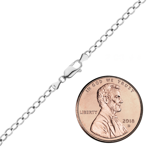 Clinton St. Cable Anklet in 14K White Gold