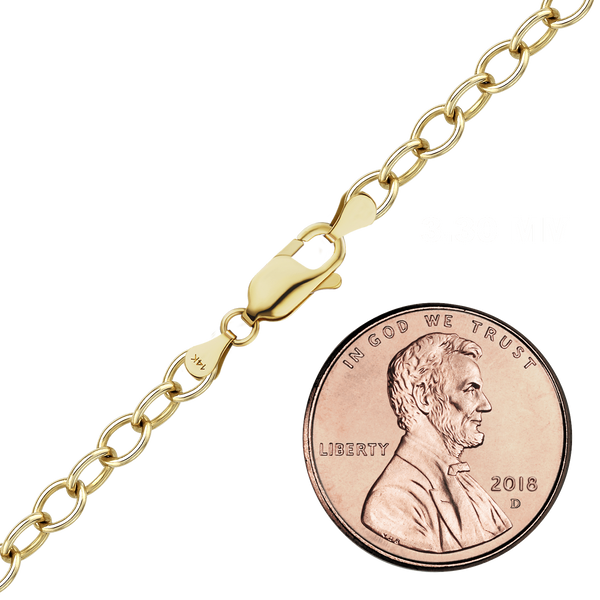 Clinton St. Cable Anklet in 14K Yellow Gold
