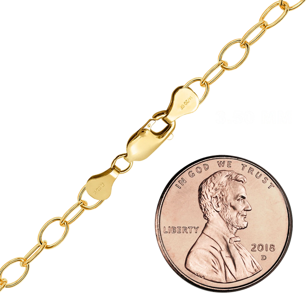 Finished Light Round Cable Anklet in 14K Gold-Filled