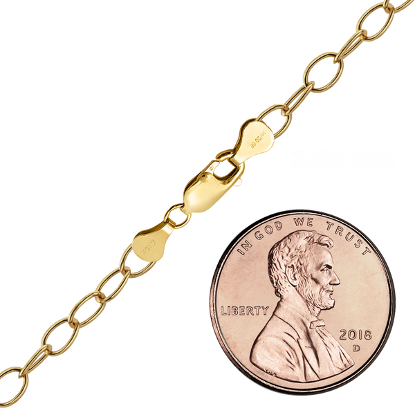 Finished Light Round Cable Anklet in 14K Gold-Filled