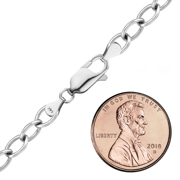 Clinton St. Cable Anklet in 14K White Gold