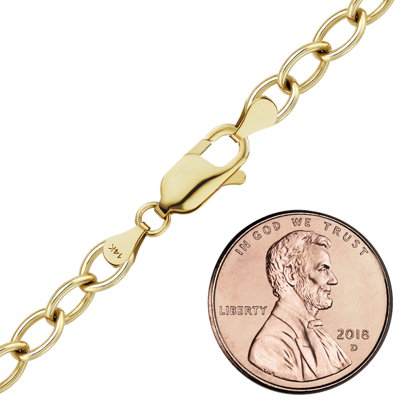 Clinton St. Cable Anklet in 14K Yellow Gold