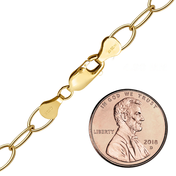 Finished Light Round Cable Anklet in 14K Gold-Filled