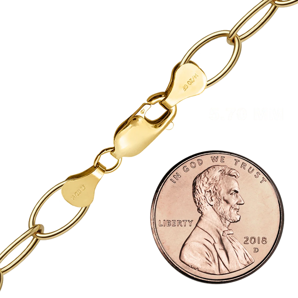 Finished Light Round Cable Anklet in 14K Gold-Filled