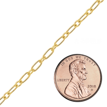 Load image into Gallery viewer, Bulk / Spooled Long &amp; Short Cable Chain in 14K Yellow Gold (1.60 mm - 2.50 mm)
