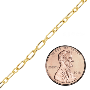 Bulk / Spooled Long & Short Cable Chain in 14K Yellow Gold (1.60 mm - 2.50 mm)