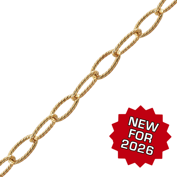 Bulk / Spooled Textured Light Round Cable Chain in 14K Gold-Filled (3.30 mm)