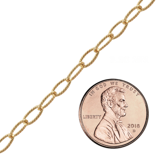 Bulk / Spooled Textured Light Round Cable Chain in 14K Gold-Filled (3.30 mm)
