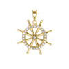 Shipwheel with CZ's Charm (24 x 19mm)