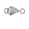 Small Sailboat Bracelet Top in Sterling Silver (29 x 13mm)
