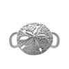 Small Sand Dollar Bracelet Top in Sterling Silver (27 x 18mm)